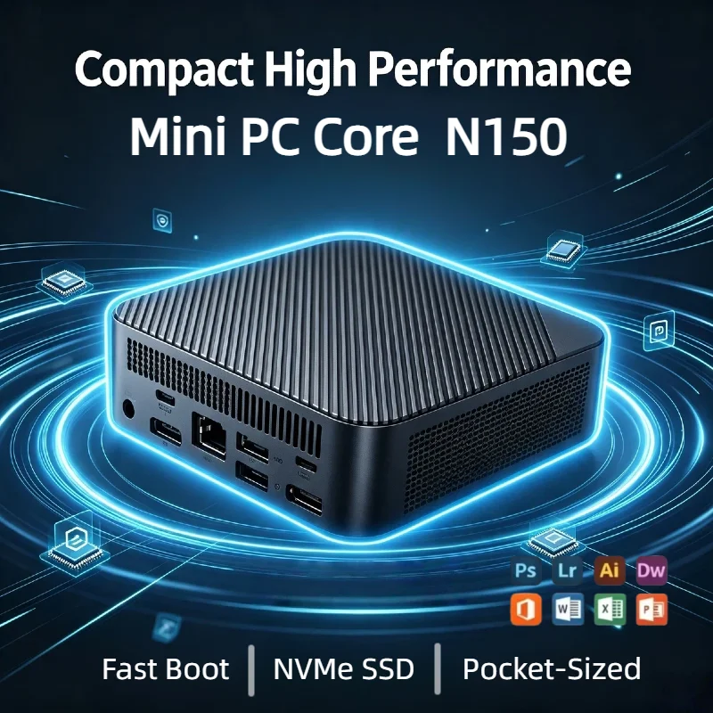 2026-n150-micro-computer-16gb-ddr4-512gb-m2-nvme-ssd-3x-4k-60hz-output-wifi6-bt52-silent-fanless-home-office-desktop-host