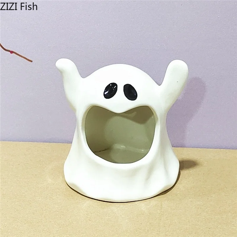 Ceramic Ornament Decoration Crafts Ashtray Knickknacks Statuette Figurines Hamster Den Hedgehog Hamster House Pet Supplies