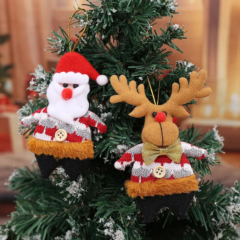 

1/4Pcs Christmas Christmas Tree Accessories Small Pendant Doll Dancing Old Man Fabric Small Hanging Pendant Gift Decoration