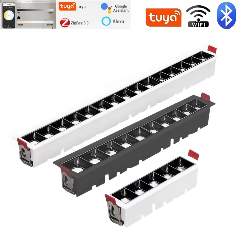 Tuya intelligent dimming 10W20W30W line lights Ceiling lights LED spotlights COB downlights grille lights Indoor lighting bulbs