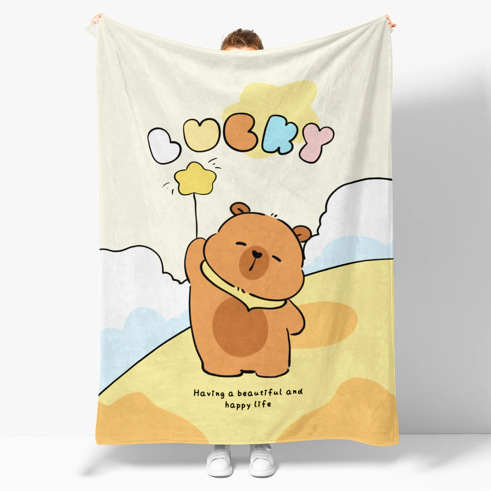 

2025 new stylish plush blanket. Flannel blanket. Soft and comfortable nap blanket. Perfect for camping trips. Birthday gift.