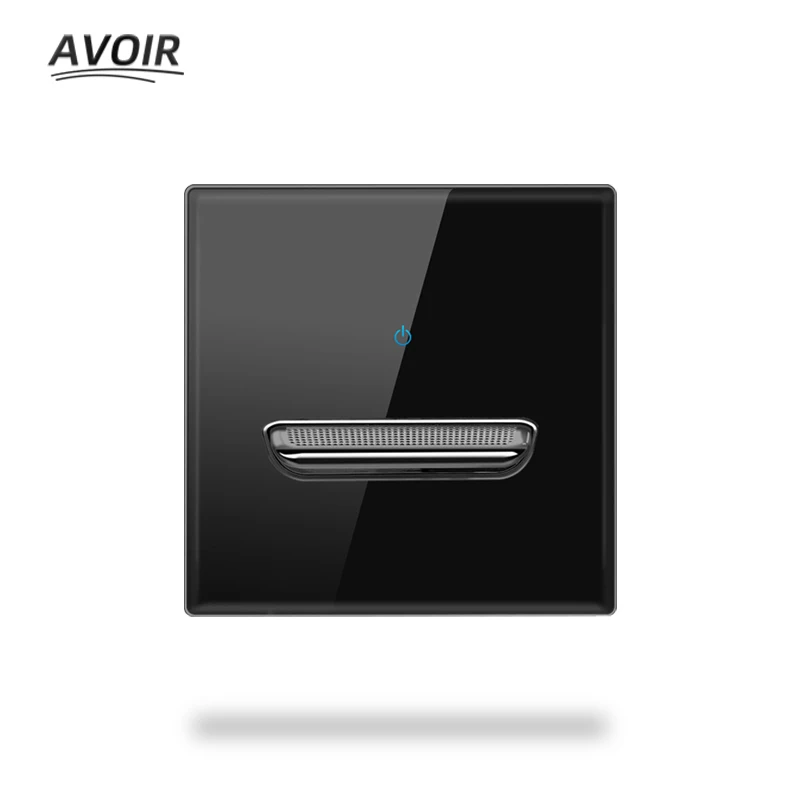 Avoir Luxury Light Reset Switch 2 Way Switch With Led Indicator Black Glass Panel Usb Wall Socket 220V Universal Socket Outlet