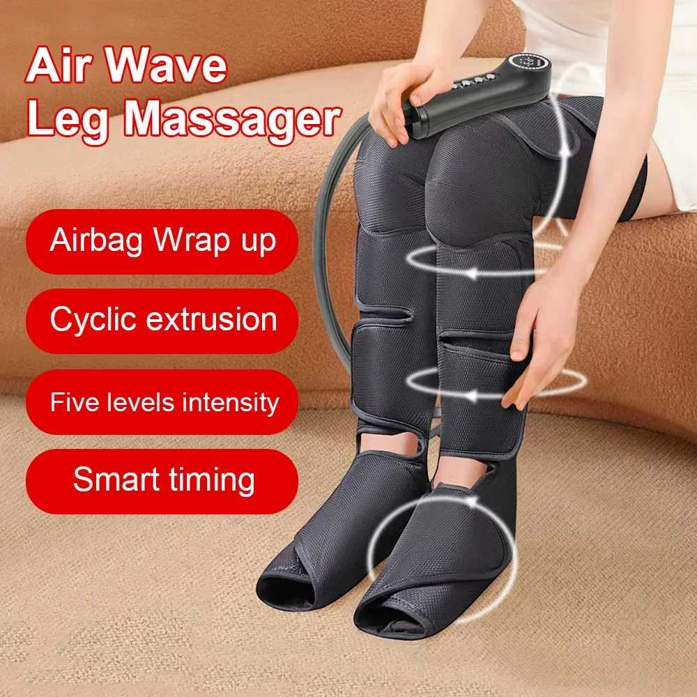

Full Airbag LCD Digital Display Air Wave Massager Leg Massage Machine Vibration Heating Foot Massager for Knee Thigh and Calf