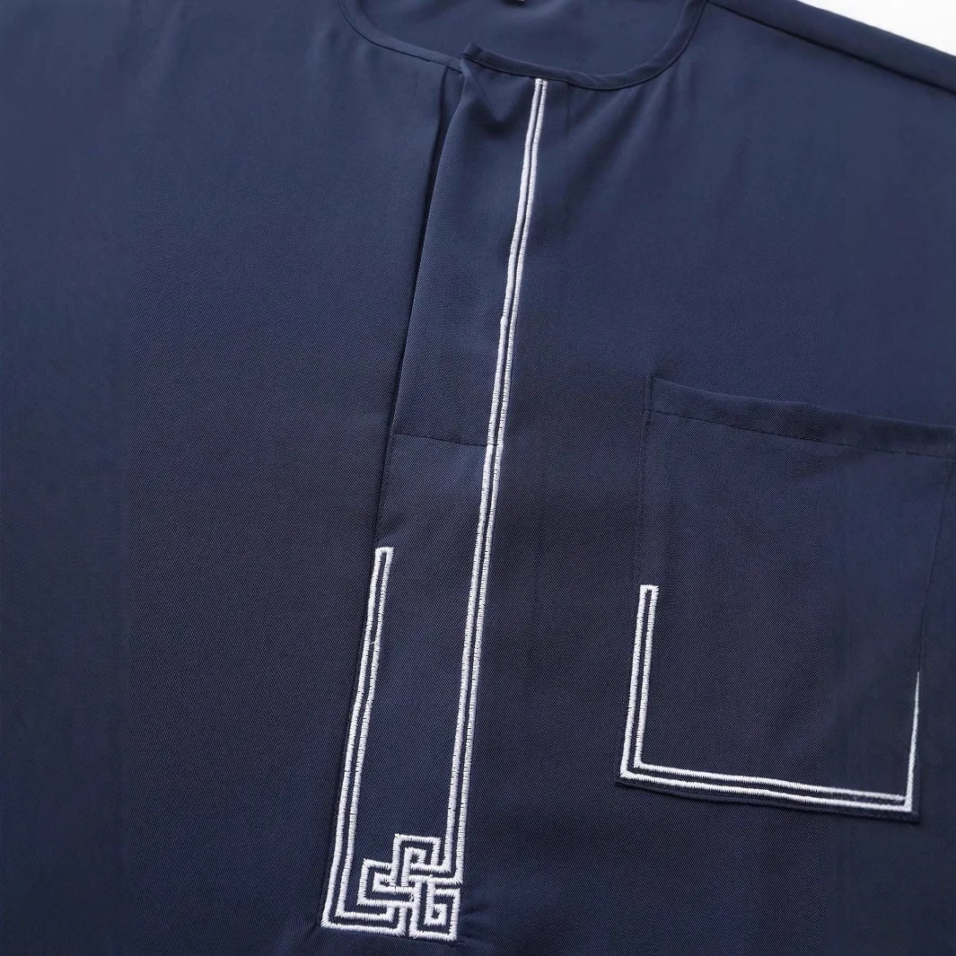 Nuovo abito musulmano tasca laterale abbigliamento islamico allentato da uomo manica corta Juba Thobe