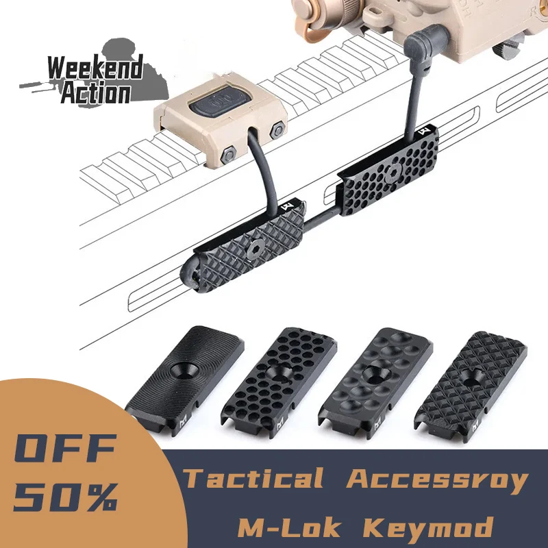 WADSN wojskowy 3 sztuk/zestaw metalowy CNC taktyczny Accessroy M-Lok Keymod System prowadnica drutu Airsoft Tail Tail Tail Tail