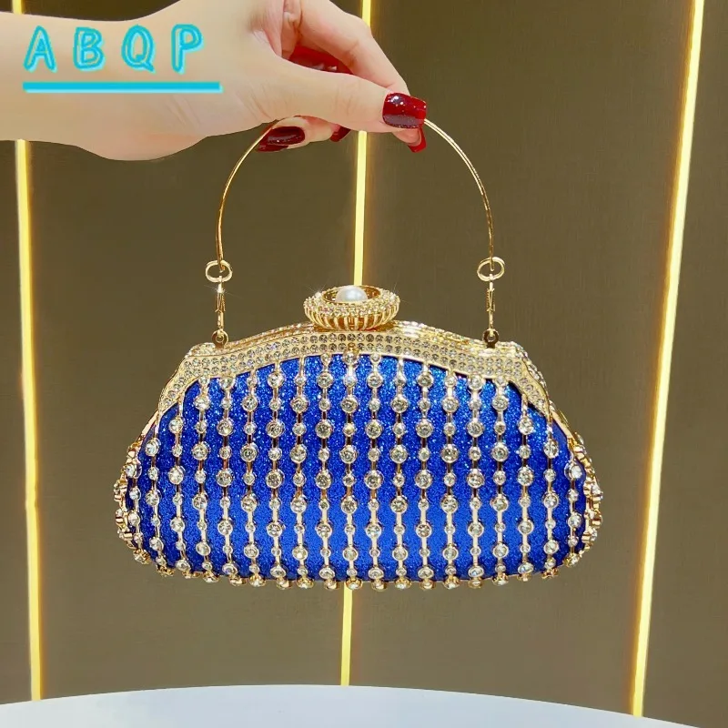 Dinner Clutch Bag with Diamonds Dinner Party Women's Clutch Bag Luxury Brand Diamond-encrusted Women's Shoulder Messenger Bag