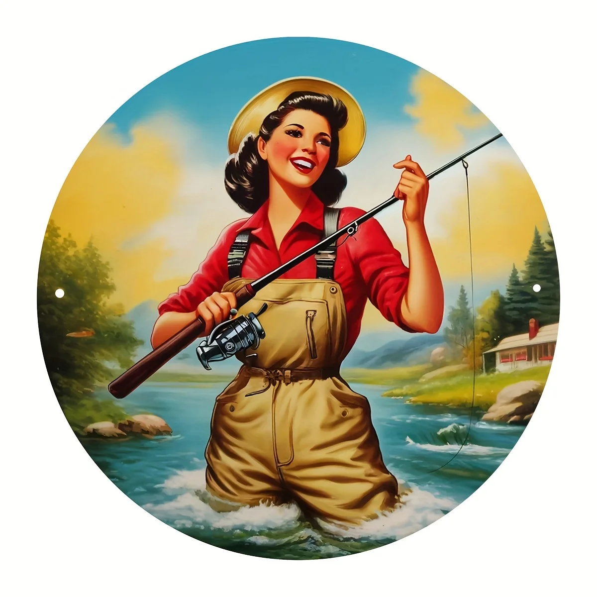 Fly Fishing Aluminum Sign - Perfect For Home, Bar, Cafe, Garage & Gym Decor | Durable Metal Wall Art