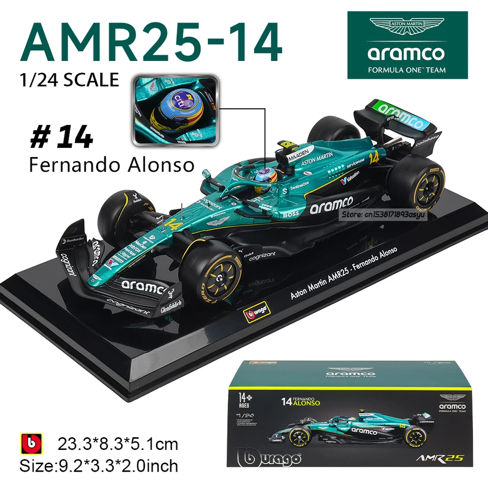 ブラーゴ 1:24 F1 2025 アストンマーティン AMR25 14 # フェルナンド