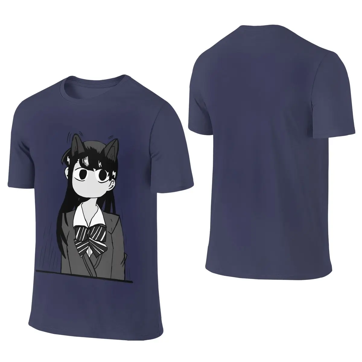 Anime Komi Can T Communicate Cat Ear Komi Design Breathable Reversible T-shirt Versatile Simplicity   Tee