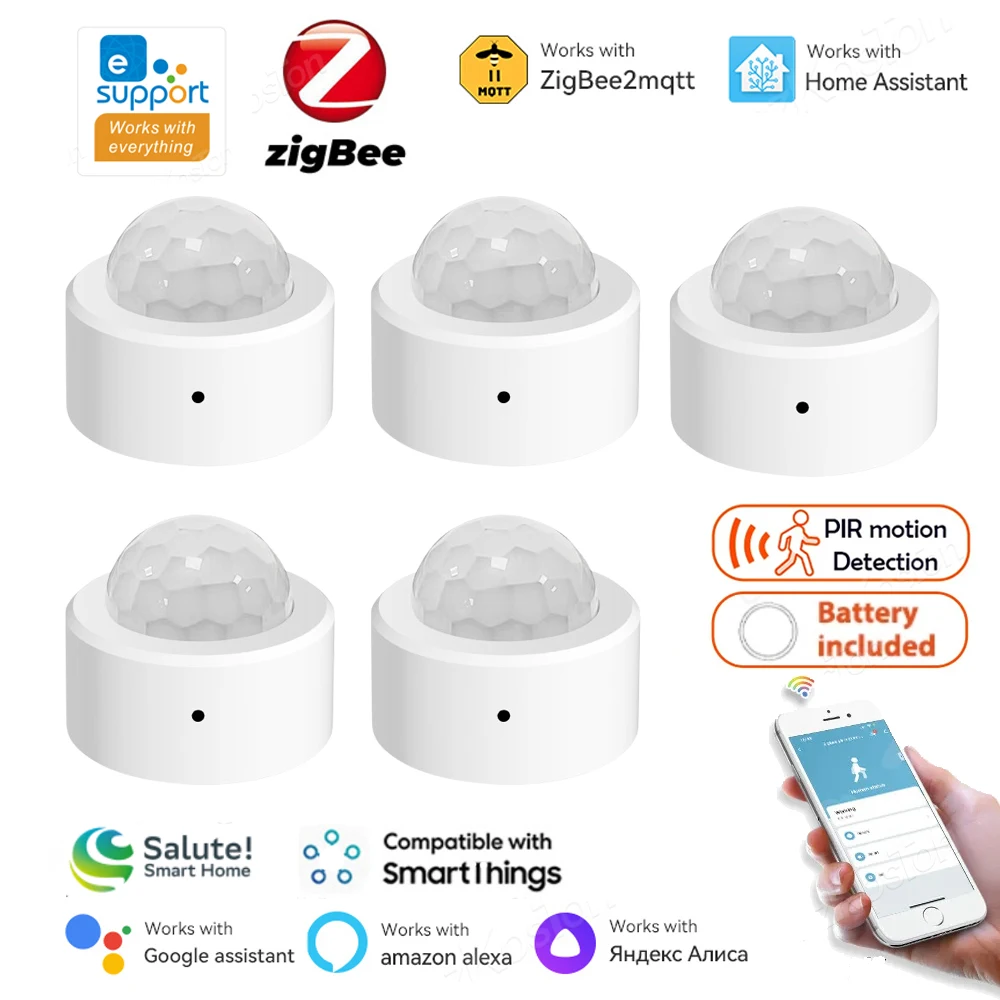 eWelink APP PIR Motion Sensor Zigbee Devices Mini Human Body Presence Sensor Smart Home Security Protection Detector for ZHA Z2M