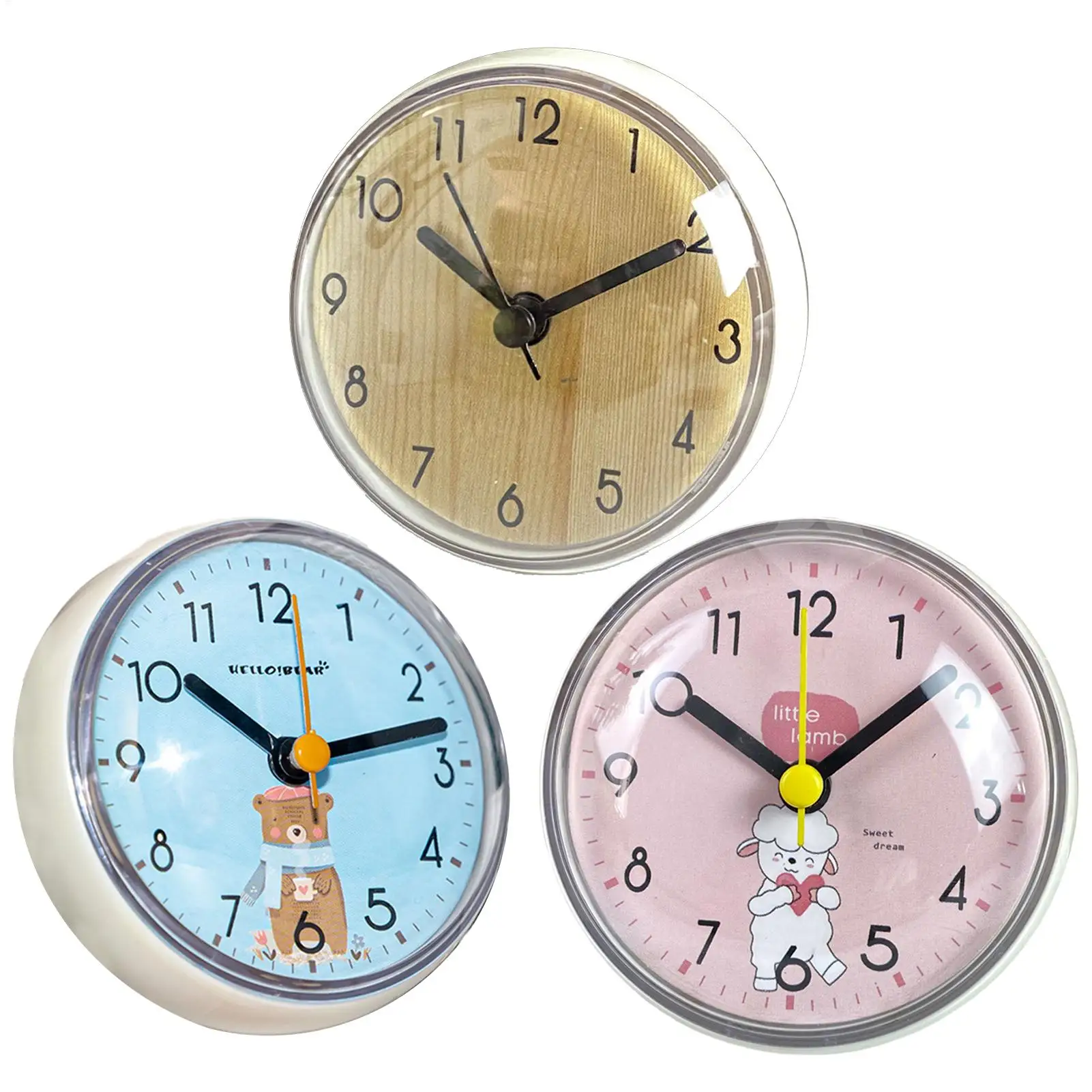 1PC Mini Sucker Wall Clock Bathroom Anti-Fog Waterproof Kitchen Toilet Small Quartzs Table Clock Shower Clocks Home Decor