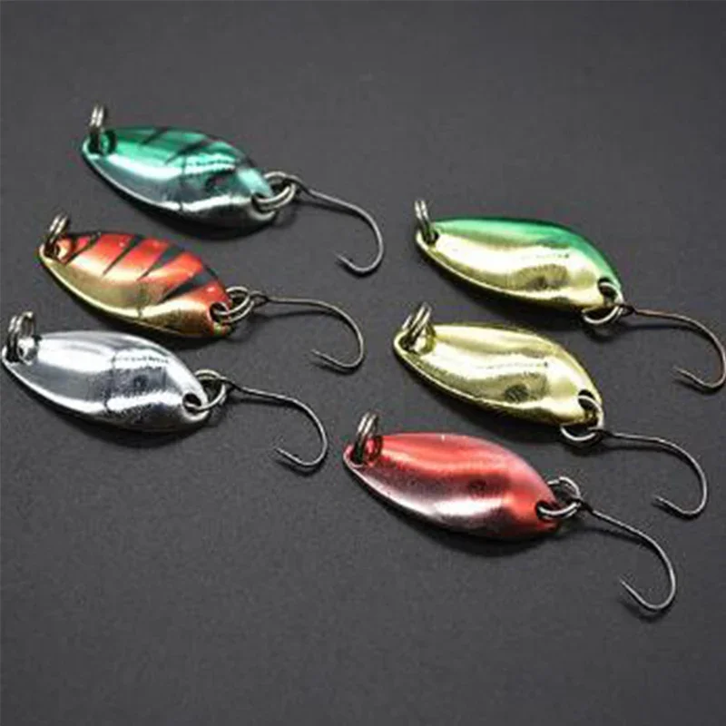 6 sztuk/partia 3g 3.1cm sprzęt wędkarski przynęta wędkarska metalowa łyżka przynęta przynęta na pstrąga Bass łyżki małe twarde cekiny Spinner łyżka — zdjęcie 5
