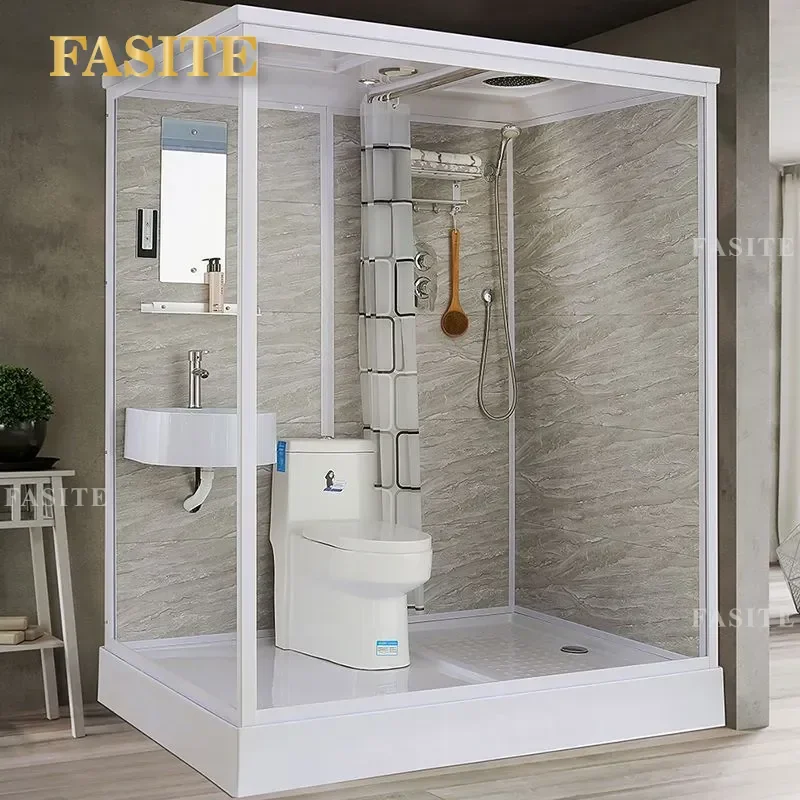 Integrated Bathroom Shower Room Household Simple Bath Cabin for Rural Home Complete Washroom Unit