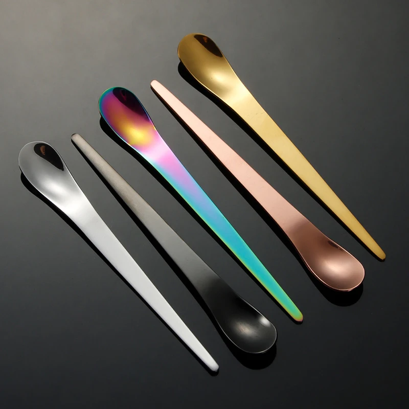 Stainless Steel Long Handle Stirring Spoon Coffee Tea Ice Spoon Bar Tableware Kitchen Tool Seasoning Mixing Dessert Spoon