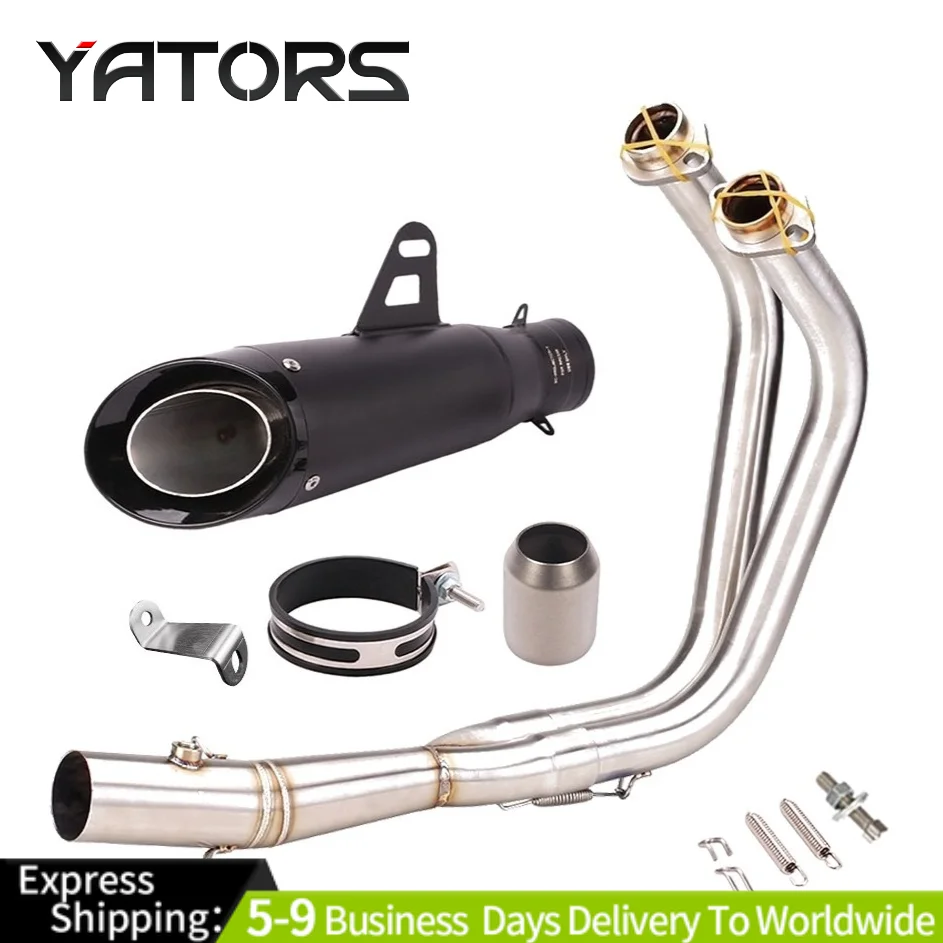 

For Yamaha MT-07 FZ07 2014-24 Full System Exhaust Header Pipe Black Muffler Tips Exhausts Pipes