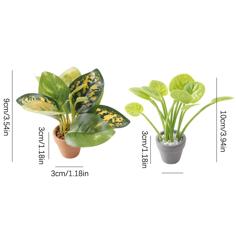 Modelo de planta en maceta para casa de muñecas en miniatura a escala 1/12; Mini juguete de adorno verde de simulación para el hogar para decoración de casa de muñecas