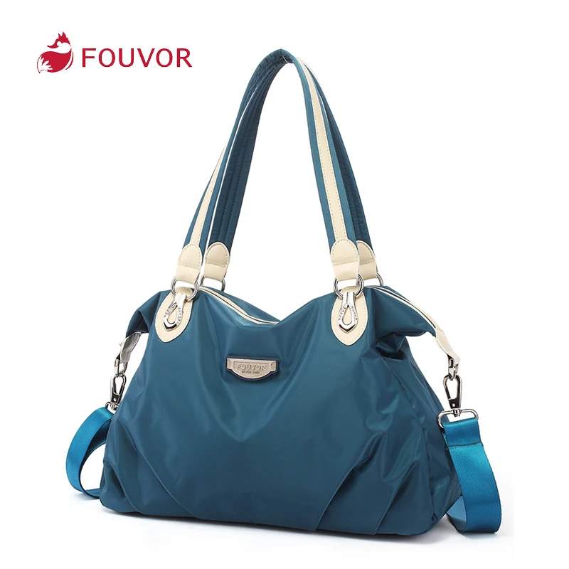 Duże damskie torby Fouvor, nylonowa torba typu tote z zamkiem błyskawicznym, wodoodporna torba na ramię z tkaniny Oxford, torebka damska, designerska, model 2611-04A — zdjęcie 6