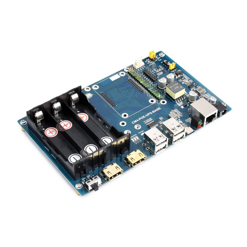 Carte d'extension CM4-PoE-UPS-Base pour Raspberry Pi, Module de calcul 4, Kit Mini-ordinateur UPS, Ethernet Gigabit, double HDMI, usb 2.0 Quad