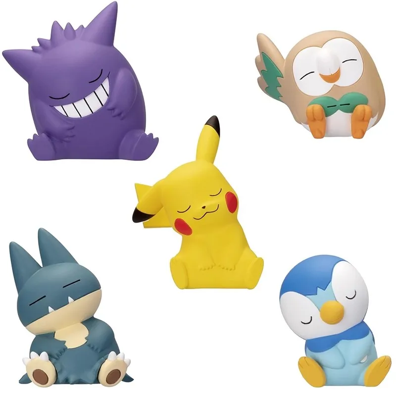 tomy-original-5pcs-gashapon-モクロー-ポケットモンスター-anime-figure-toys-for-kids-gift-collectible-model-ornaments