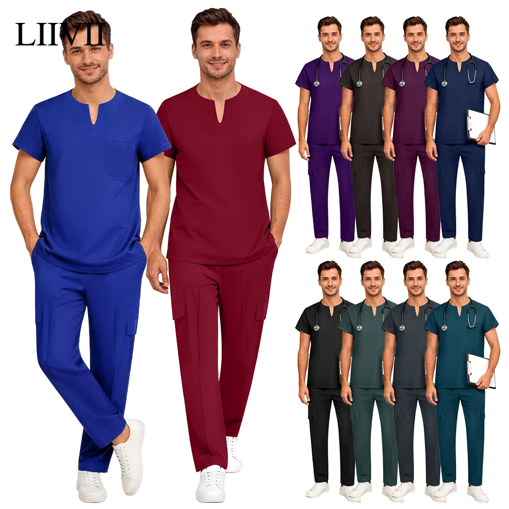Tenues d'infirmière pour femme, vêtements de travail pour hôpital, dentiste, vêtements de travail médicaux, vêtements de travail pour animalerie, tenue chirurgicale, haut et pantalon pour médecin et professionnel de la beauté