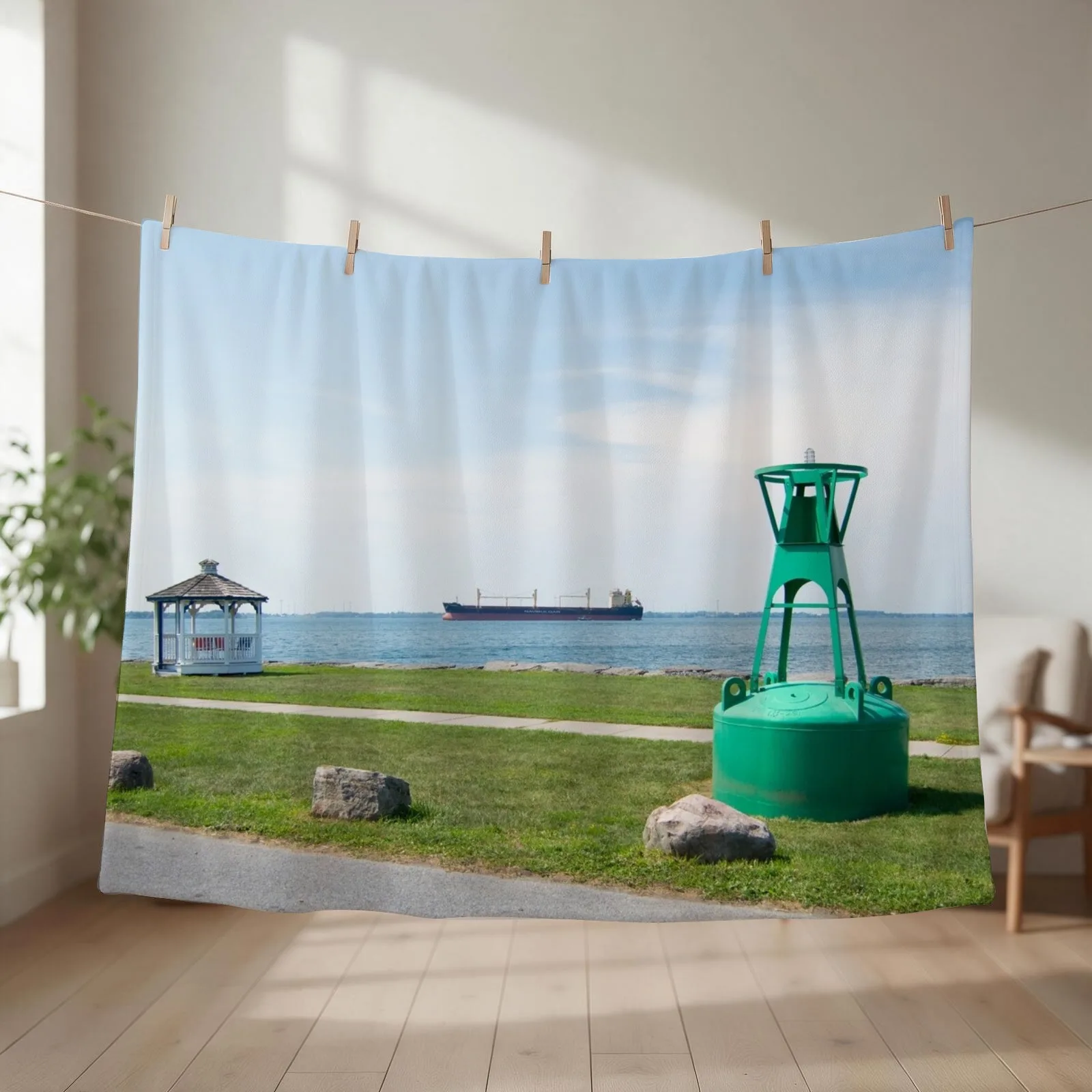Ship Watching at East End Park Throw Blanket Decorative Sofa Blankets For Bed for sofa Warm Blankets