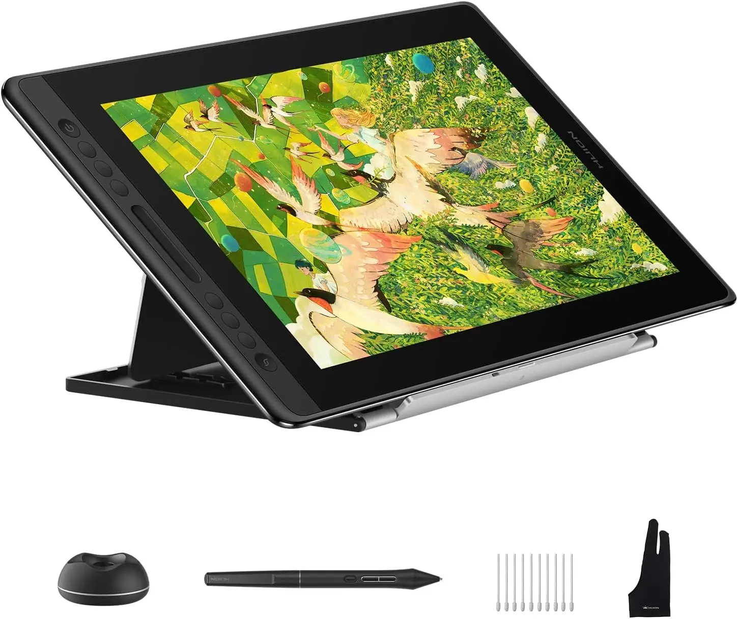 HUION Kamvas Pro 16 V2 Drawing Tablet with Screen 16K Levels PenTech 4.0 Battery-Free Pen, 15.6" Full-Laminated, Smart Touch Bar