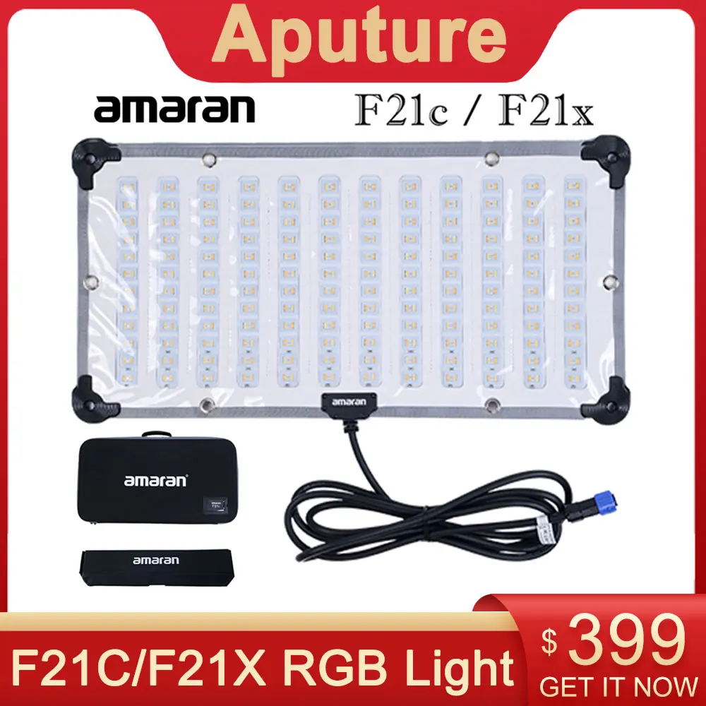

Aputure Amaran F21C/F21X 100 Вт выход RGB двухцветный светодиодный гибсветильник свет полноцветсветильник 2500-7500K студийная лампа с софтбоксом