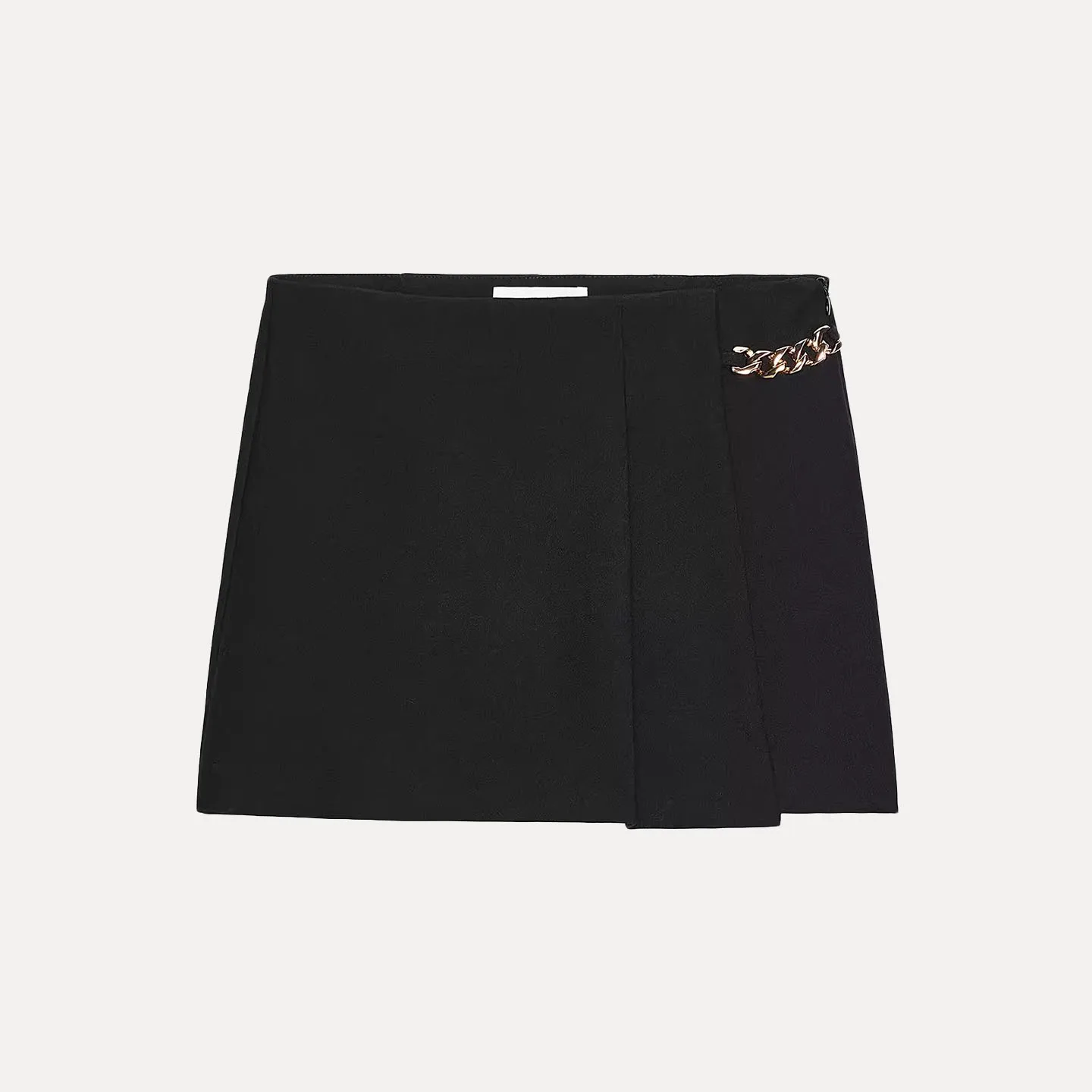 Casual brede plooi kettingdetail Ele ort broek voor dames herfst 2025, nieuwe Sle Z l taille ander materiaal