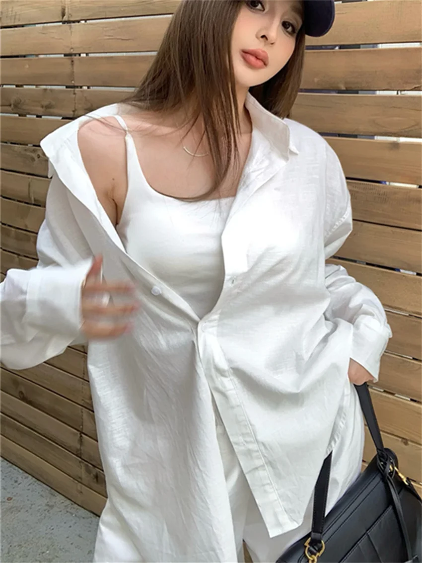 Alien Kitty Stylish Women Shirts Chic Loose Full Sleeve Summer Wide Leg Shorts Suits 2024 New Casual High Street Daily Sets