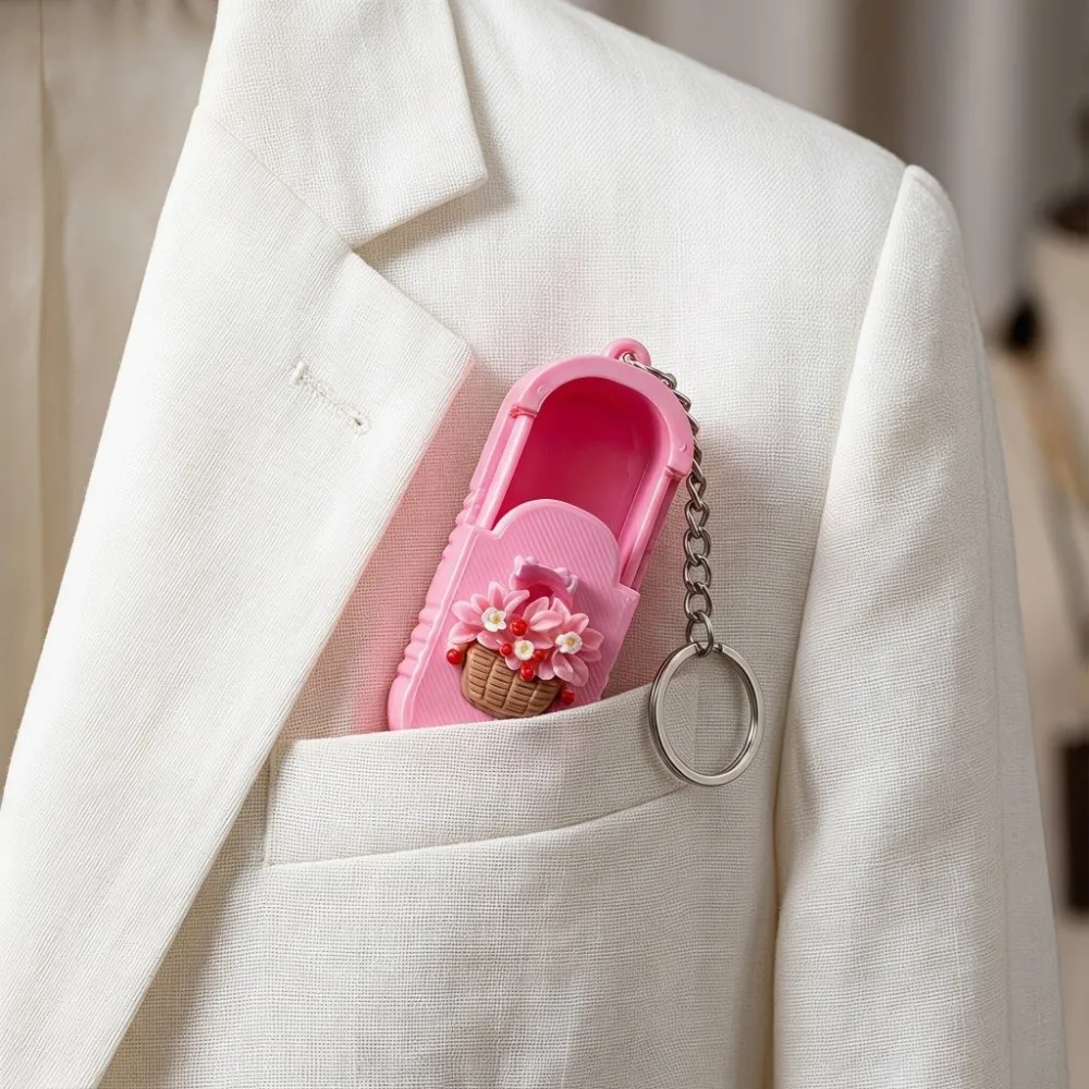 Compact Portable Pill Case Keychain Flower Basket Multifunctional Vitamin Storage Box Keyring Pendant Waterproof