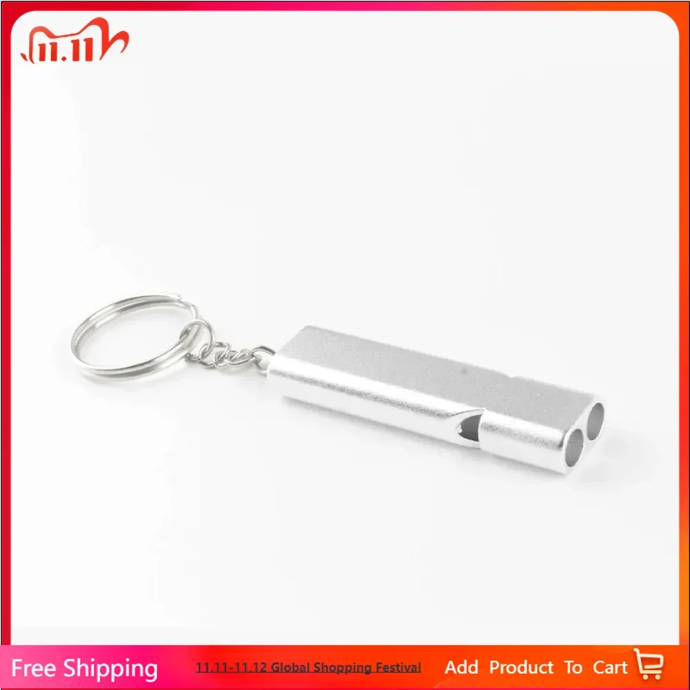 

Mini Portable Aluminum Alloy Dual Frequency Survival Whistle Outdoors Wilderness Emergency Whistle Dog Agility
