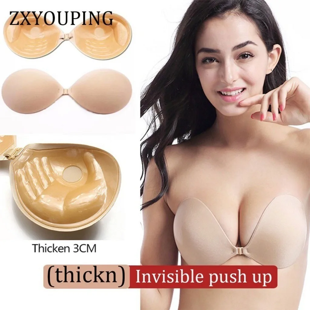 Reggiseno Push-Up in silicone invisibile addensato da 2cm-5cm reggiseno senza spalline impermeabile per nastro adesivo per capezzoli da donna