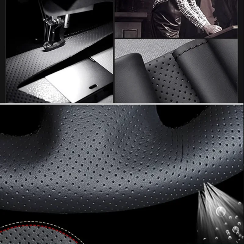 Braid Car Steering Wheel Cover Wrap Hand Sewing Genuine Leather For BMW M Sport F10 F12 F30 F32 F34 F45 F22 F39 Car Accessorie