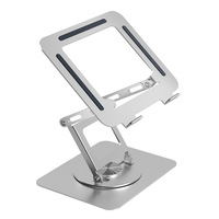 Update Aluminum 2-tier Foldable Laptop Stand 360 Degree Rotating Angle Height Adjustable Desk Laptop Stand Holder