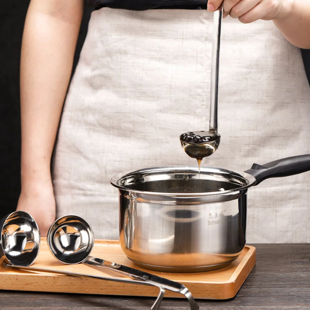 

1 pc Stainless Steel Ounce Long Handle Kitchen Measuring Spoon For Oil Sauce Vinegar Rust-Proof Cooking Ladle