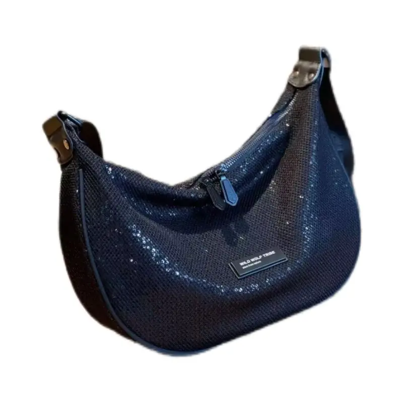 High-quality Bag Women's 2026 New Trendy Brand Sequined Dumpling Cloth Casual Large-capacity Shoulder Messenger Bag Temperament