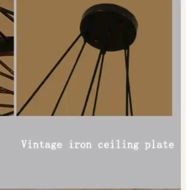 

Vintage Loft Crative Pendant Light With LED Bulbs For Restaurant Bar American Country Style Iron The Wheels Shape Lamps