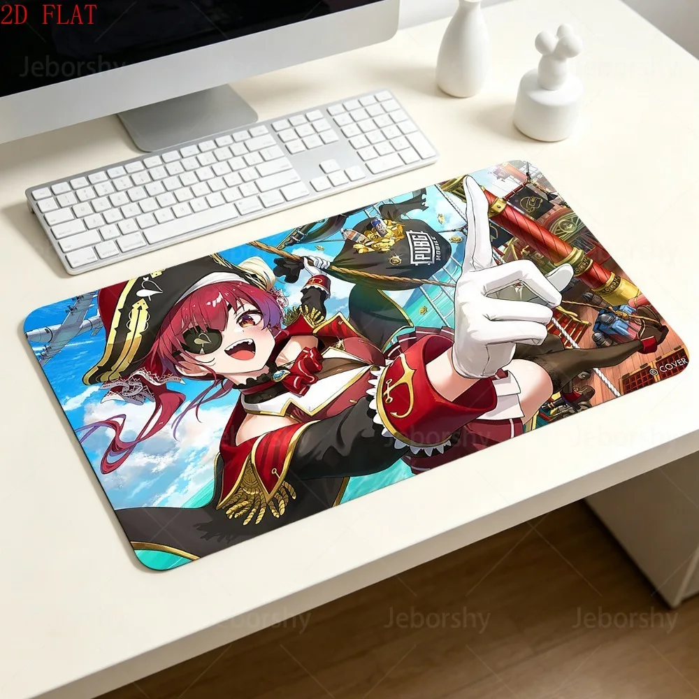 Houshou Marine Hololive Anime Gaming-Mauspad, große rutschfeste Schreibtischunterlage für PC, Büro, Gaming, 2026, neues VTuber-Piraten-Fan-Geschenk