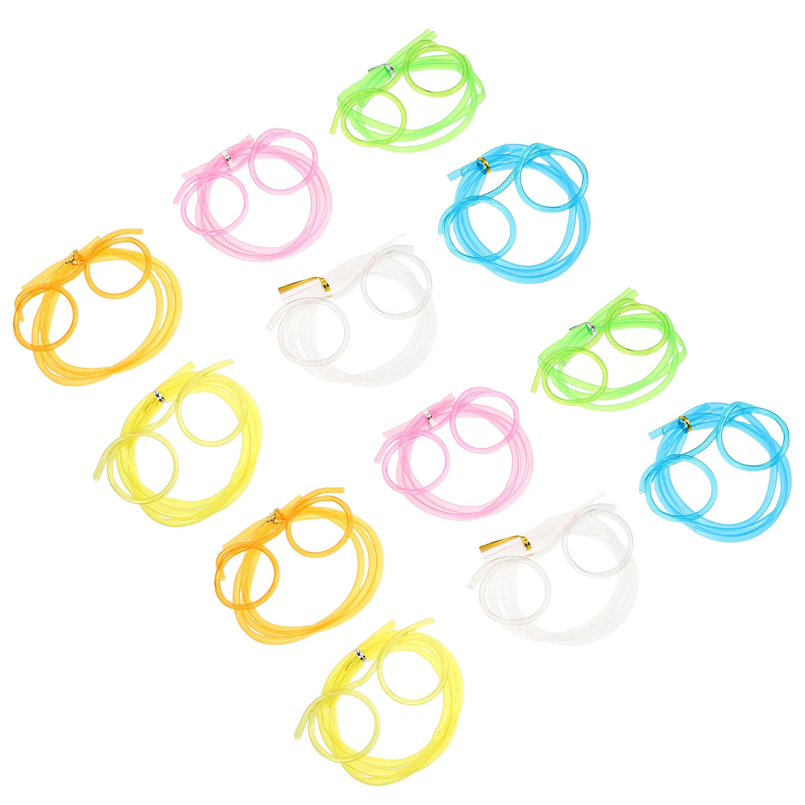 

12 PCS Funny Glasses Straw Drinking Eyeglasses DIY Taste Birthday Reusable