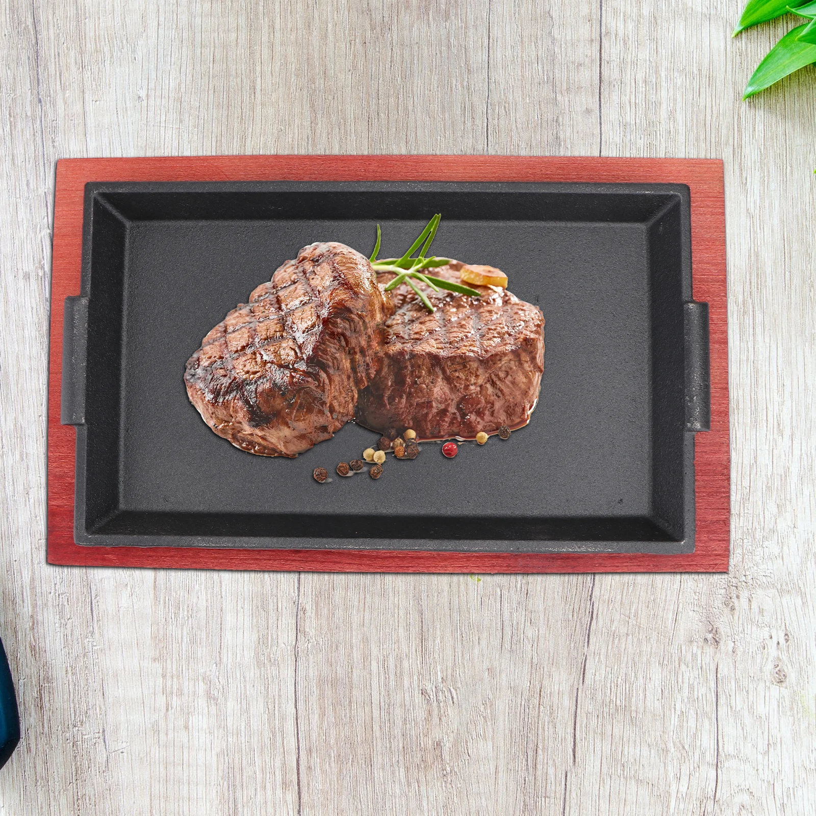 

1Pcs Cast Iron Roasting Tray Non-Stick Bbq Beef Steak Pan Metal Baking Pan Barbecue Dish Bbq Dish Roasting Tray