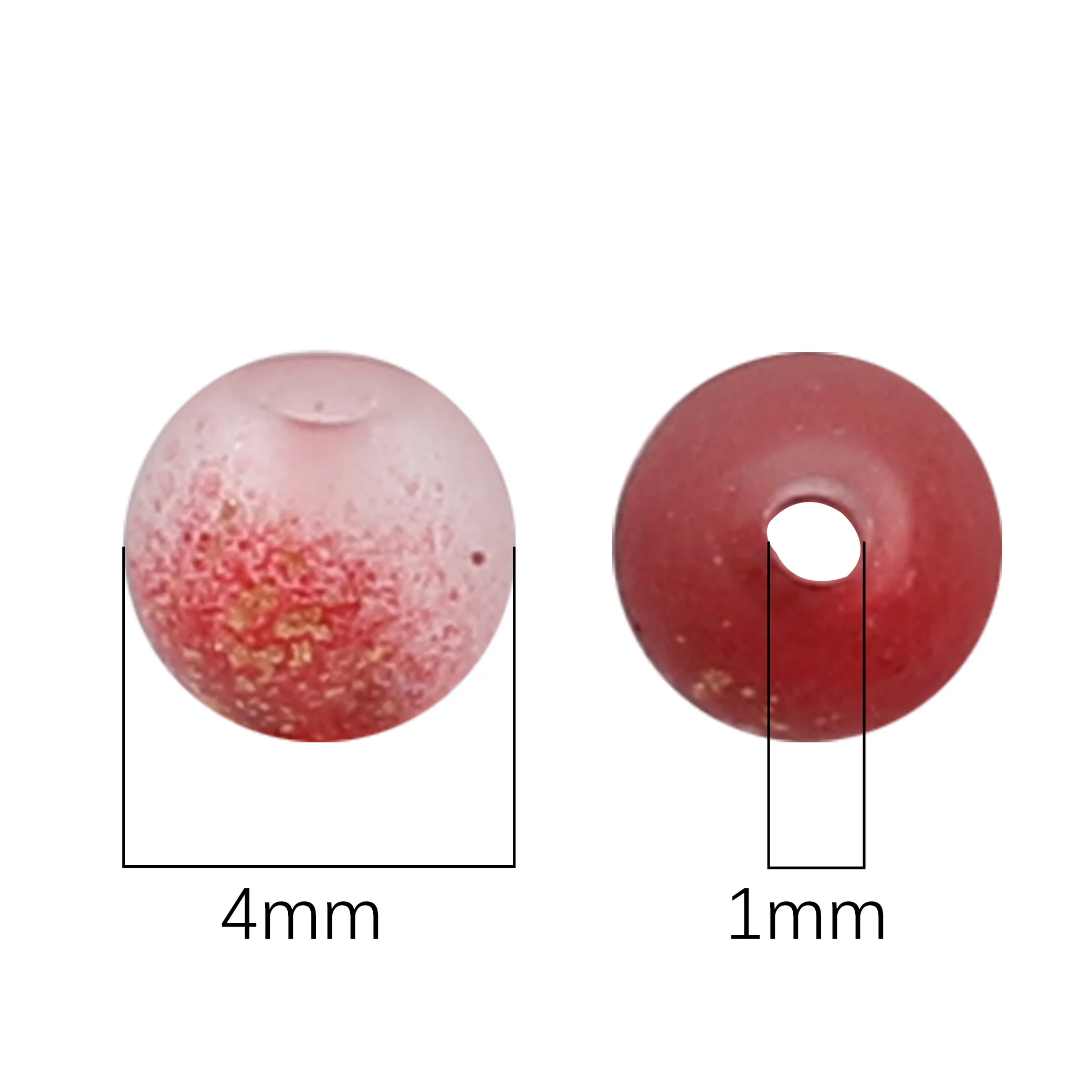 100 szt. wysokiej jakości matowych, złotych, kropiastych szklanych koralików ryżowych 4 mm, luźne koraliki do ręcznie robionej biżuterii, materiały do bransoletek i naszyjników DIY