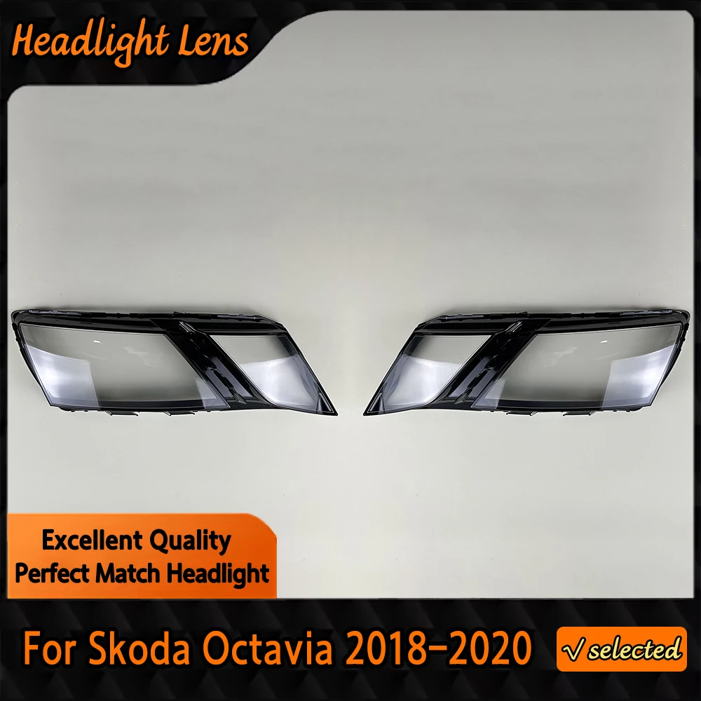 

For Skoda Octavia 2018 2019 2020 Transparent Headlight Cover Headlamp Shell Clear Lens Plexiglass Replace Original Lampshade