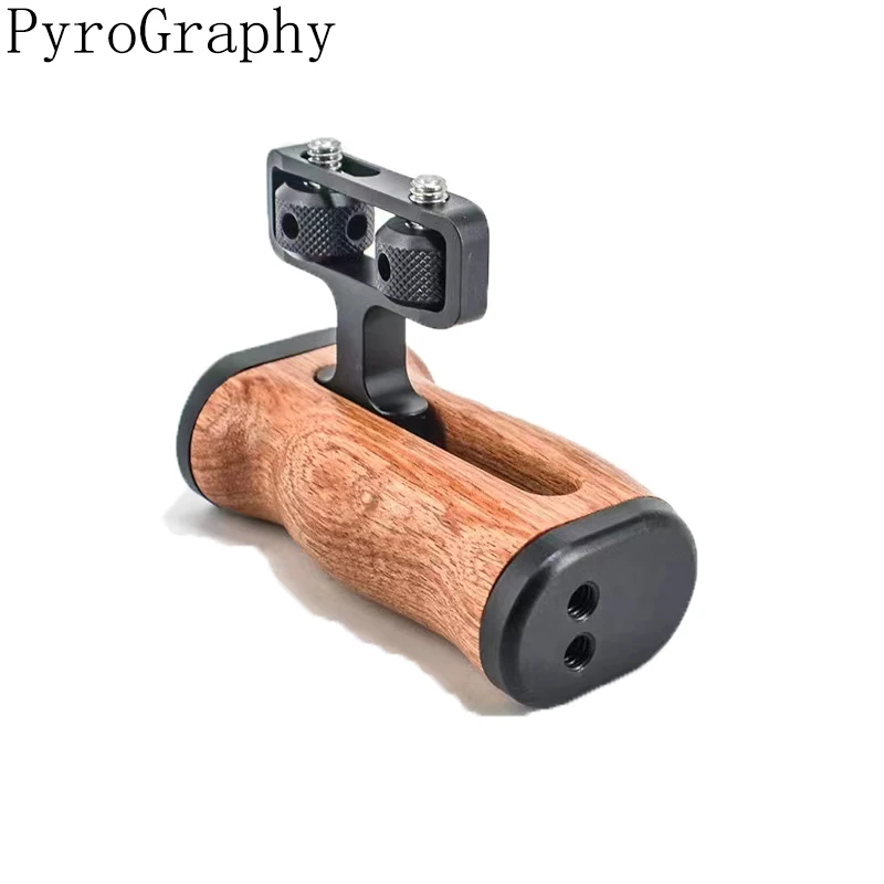 

PyroGraphy Side Handle Camera Handle with Original Rosewood Hand Grip Part for DSLR Cage Ergonomic Design for Enhanced Comfort