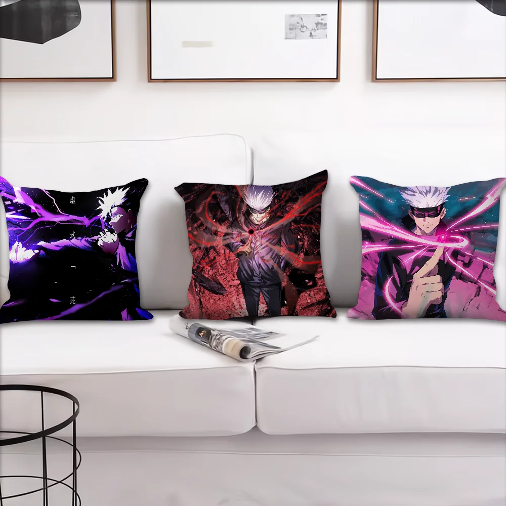 cushion S-Satoru cover Pillow Case Room Bedroom Sofa Living Backrest Anime GojO Kaisen J-Jujutsu Car Square Headboard