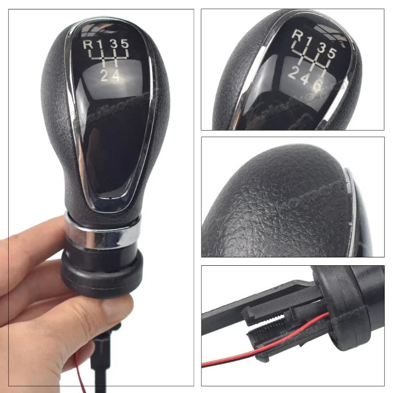 6-Speed Head Handle Lever Replacement For Vauxhall Buick Opel Astra Insignia 2009-2013 LED Car Gear Stick Knob Manual
