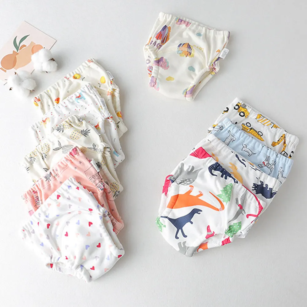 5 Pcs/Lot Baby Cotton Training Pants Waterproof Reusable Cotton Infant Boy Shorts Underwear Cloth Girls Diaper Nappies Panties