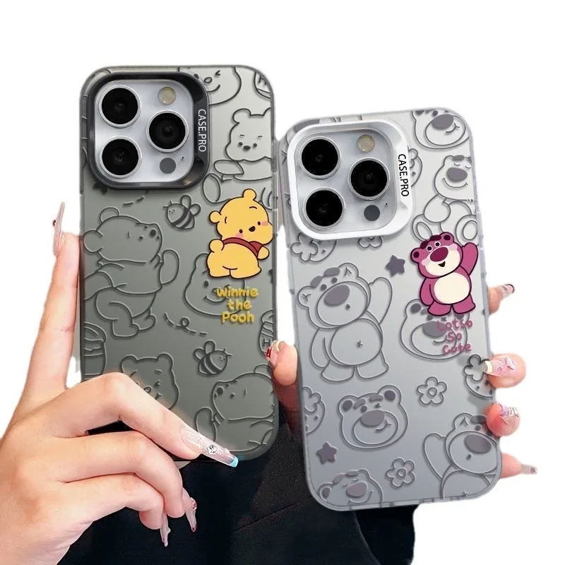 Cute Winnies the Poohs D-Doraemons Phone Case For iPhone 16 15 14 13 12 11 mini Pro Max X XR XSMAX 8 7 Plus Anti Fall Matte