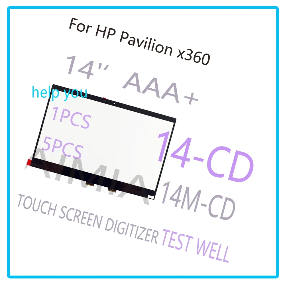 Оптовая продажа, 14-дюймовый сенсорный дигитайзер для hp pavilion x360, 14-cd, 14-cd серия, 14-дигитайзер, сенсорный экран для замены, стеклянная