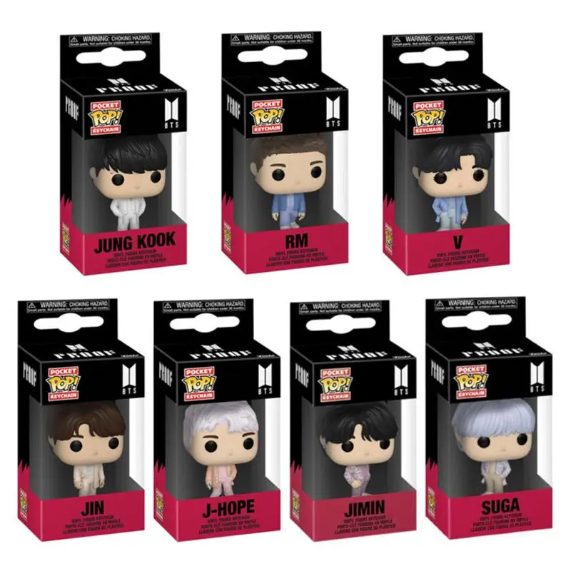 Коллекционные фигурки Funko RM SUGA JUNG KOOK JIMIN Jin V J-HOPE Pocket Pop на брелоке, игрушки для детей, подарки на день рождения