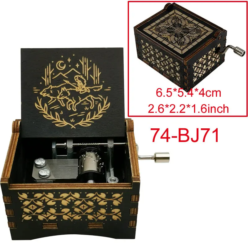 Anime Princesses Music Box Mononokes Musical Box Wood Hand Crands Automatic Wind Up Music Box for Men Women